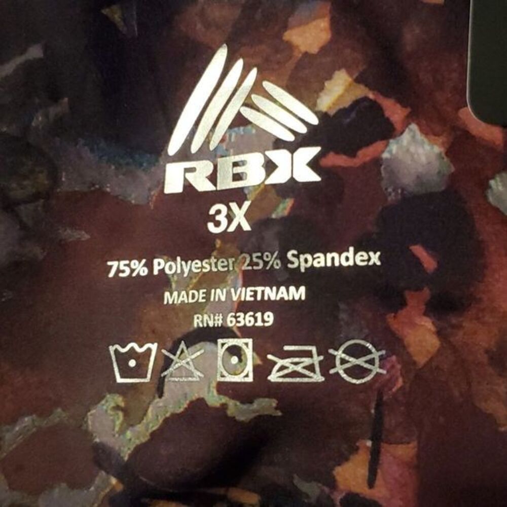 RBX Active 3X High Waisted Full Length Leggings‎ Multi Abstract Compression NWT - Picture 7 of 11